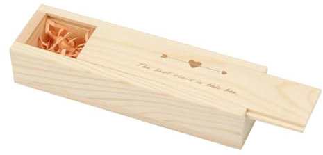 KVMORZE Holzkiste für Schwangerschaftstest, Ankündigungen, Ideen, Andenken, Box für Jungen und Mädchen, Schwangerschaftsankündigung, Geschenke, Überraschungs-Sammelbox mit Bastband, Basteln, 20,1 x