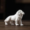 DECRZPB Keramik-Ornament Löwe weiße Porzellanfigur Tier handgefertigte Skulptur Ornament Kunstdekoration Geschenk