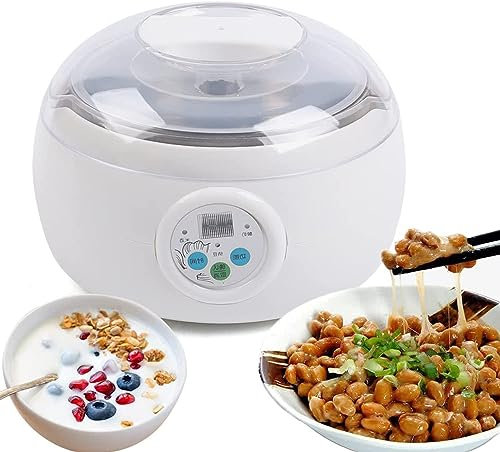 Generic Machine de fermentation intelligente Natto – Machine à yaourt Natto de 1,5 L avec contrôle constant de la température pour la maison, le fromage bio et le pain au levain – Kit complet pour des