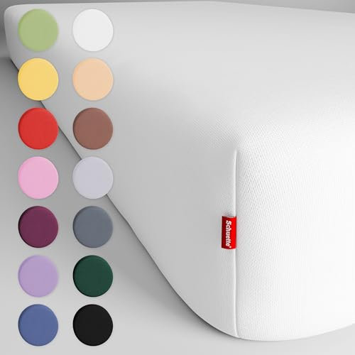 Schuette® Spannbettlaken • 80x200 cm • Wow! Kollektion: Fluff White (Weiß) • 100% Superfluff Baumwolle, Blickdicht, Faltenfrei • mit Rundumgummi • Matratzenhöhe bis 30 cm