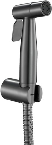 Bidet-Sprüher für Toilette, Handbrause für Stoffwindeln, Edelstahl-Bidet-Aufsatz mit Schlauch, Grau