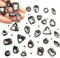Yixinly 236 Stück Strasssteine zum Aufnähen, Glas-Strasssteine in Gemischten Formen, Metall Krappenfassung Glas Nähen Edelsteine​für DIY, Kleidungs, Basteln und nähen (Grau)