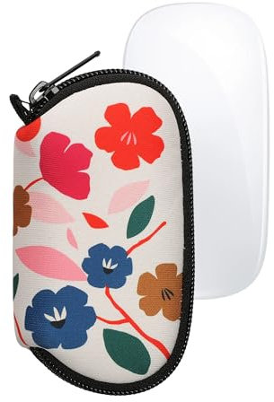 kwmobile Hülle kompatibel mit Apple Magic Mouse 1/2 - Neopren Hülle für PC Mouse Schutzhülle - Computer Maus Tasche - Neopren Tasche für PC-Maus - Pink Dunkelblau Creme