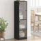 Highboard mit Glastüren,Vitrinenschränke,Flurschrank,Aktenschrank,Nachttischschränke,Lagerung Schränke,Buffet Schränke,für Schlafzimmern,Wohnzimmern,Wohnungen,Büros,Schwarz 35x37x142 cm