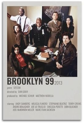 KGKAWERT Brooklyn Poster Nine-Nine, dekorativer Leinwanddruck, Wandkunst, Dekor, Wohnen, moderne Familienschlafzimmer, Dekoration, Poster, 30 x 45 cm, ungerahmter Stil