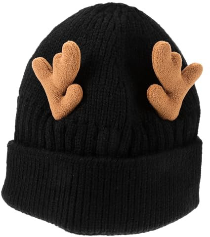 SOIMISS 2 Stk Geweih-Strickmütze Damen Hut Damen Hüte Geweih warme Mütze Kinderhüte Geweih Hut weihnachtsassesoires christmas accessories Winteraccessoire Wollmütze Absicherung Acryl