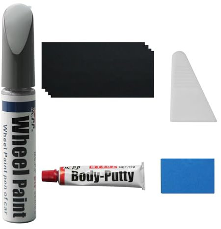 TOPABYTE Felgen Ausbesserungslack für Tesla Model Y 19 Apollo Rad, Model 3 19 20 Stiletto-Rad, Bordsteinkratzer Reparaturset Rad DIY Bordsteinkratzer Lackstift, Sonic Silver