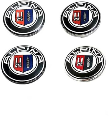 BAIJYON 4 Stück Nabendeckel, für Alpina 68mm Radnabenkappen Felgendeckel Felgenkappen Nabenkappen Wheel Caps Radnabenabdeckun Autoteile
