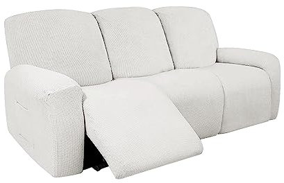 Stretch Recliner Sofa Slipcover White 3 Seater Stretch Recliner Covers for Living Room Sofa Cover for Recliner Sofa