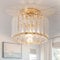 Hudi Fyier Modern Crystals Ceiling Lighting Fixtures, Gold Small Ceiling Lamp, Semi Flush Mount Ceiling Light for Kitchen Hallway Dining Rooms Living Rooms
