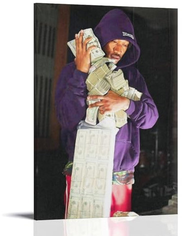 LKKHPEP Poster Future Rapper Money, Vintage-Poster, Leinwand, Wandkunst, dekoratives Wohnkultur, Gemälde für Wohnzimmer, Schlafzimmer, 40 x 60 cm, Rahmenstil