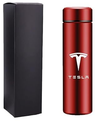YNEION Smart Thermos Cup, für Tesla Modelo 3/S/X/Y Auto Thermosflasche LED Digitale Temperaturanzeige Thermoskanne,B