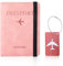 Reisepasshülle, Reisepass Hülle Passport Cover mit RFID Blocker, Passport Hülle, Passport Wallet für Damen Herren Reisepass Kreditkarten, Ausweis und Reisedokumente(rosa)