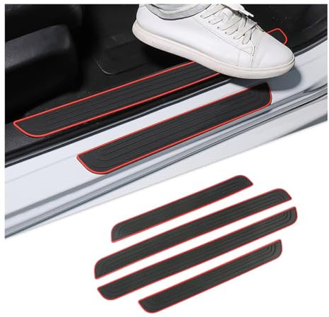 WDMNAO 4 Pièces Protection de Seuil de Porte de Voiture pour Peugeot 106 2010-2016, Barre de Seuil de Porte Voiture Adhesive, Autocollant Bande de Seuil de Voiture