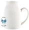 Oat Milk Jug - Vintage Blue Small Porcelain Creamer Jug Pitcher with Handle, 450ml, White