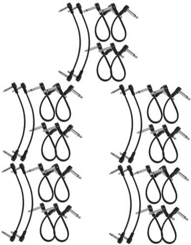 Toyvian 30pcs Guitar Patch Cables Effector Cords for Electric Guitar and Bass Easy Plug Play Connection for Amplifiers and Effects Pedals