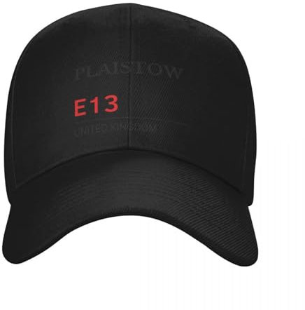 ECUXSRHN Basecap für Herren Schwarze Baseballcap Postleitzahl Plaistow E13 Vereinigtes Königreich Sonnenschutz Westernhut