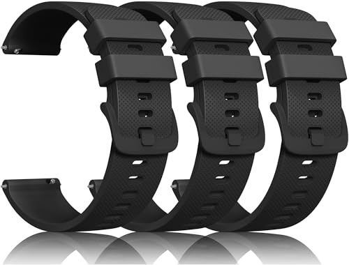 AK 3 Stück Silikon Uhrenarmbänder 22mm 20mm Armband mit Schnellverschluss, Sport Komfortabel Ersatzarmband Uhren Zubehör Uhrenarmband Damen Herren