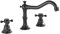 FQYEP Robinet Lavabo Trois Trous À Double Poignée Robinet de Salle de Bain Rétro en Laiton,Noir Ancien