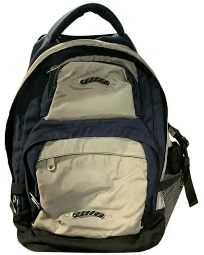 Gyios Rucksack Kontrast Farbe Vintage Patchwork Schultasche Für College, Reisen & Täglichen Gebrauch Frauen-beige Blau