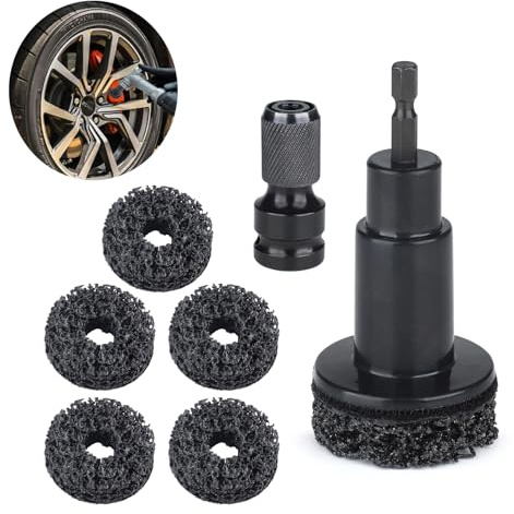 Wheel Hub Cleaning Kit, Hub Cleaning Tool & Brake Hub Resurfacing Kit - Wheel Stud Cleaner with Grinding Polishing, Portable Rust Remover for Automotive Nuts Maintenance