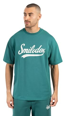 SMILODOX Herren T-Shirt Lorik - Locker geschnittenes Oversize Shirt mit Retro Frontprint, bequemem Rundhalsausschnitt und weichem Material für einen modernen Streetwear Look