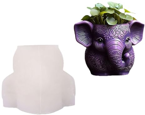 Silicone Elephant Planter Mold Multiple Use Silicone Texture for Resin Holders and Decorative Plant Pots Resin Mold Elephant