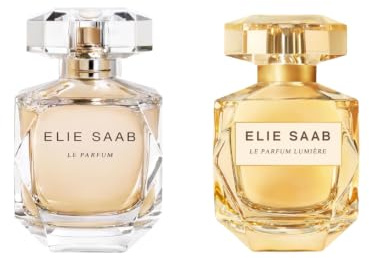 Elie Saab Damen Geschenkset – Le Parfum 90 ml + Le Parfum Lumière 90 ml – Blumige und holzige Eau de Parfums – Strahlende Eleganz und Haute-Couture-Feminität