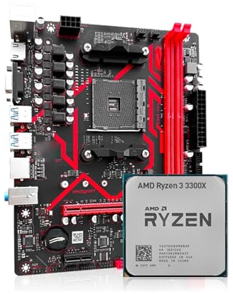 Motherboard Fit For JIESHUO A520M Placa Base CPU AM4 Ryzen Kit con procesador de Doble Canal DDR4 3200MHz Soporte Enfriador M.2 NVME 4 * SATA3.0 WIN11(Motherboard+CPU+RAM)