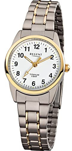 Regent Damen Analog Quarz Uhr mit Titan Armband 12290270