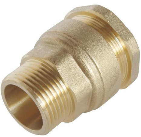 SOMATHERM FOR YOU - Raccord droit Mâle laiton pour tube PE D32 - M26/34 - Technologie à sens unique de montage garantissant le bon montage du raccordement