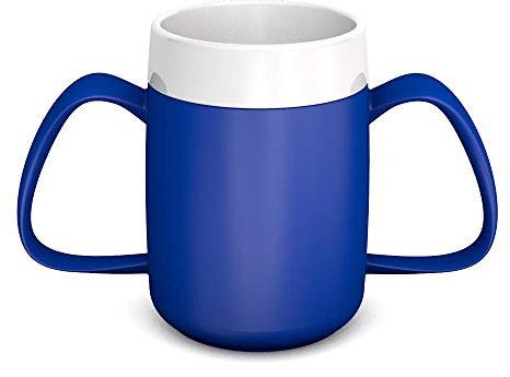 Ornamin 2-Henkel-Becher mit Trink-Trick 140 ml blau (Modell 815) / Spezial-Trinkhilfe, Tremor-Becher, M815-1