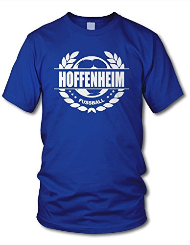 shirtloge - Hoffenheim - Fussball Lorbeerkranz - Fan T-Shirt - Royal - Größe XL