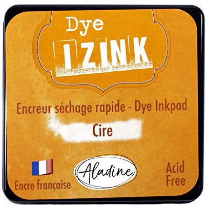 Aladine - Encreur Izink Dye Orange Cire - Encreur à Séchage rapide pour Tampons et Pochoirs - Scrapbooking et Carterie Créative - Encre Française - Taille M - 5 x 5 cm - Couleur Orange 19252