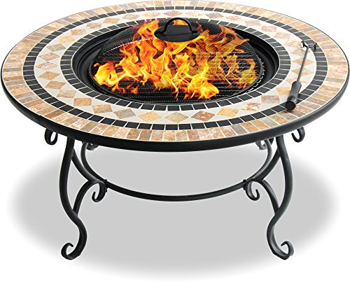 Centurion Supports Fireology BELUGA Opulent Garden & Patio Heater Fire Pit Brazier, Coffee Table, Barbecue and Ice Bucket - Marble Finish