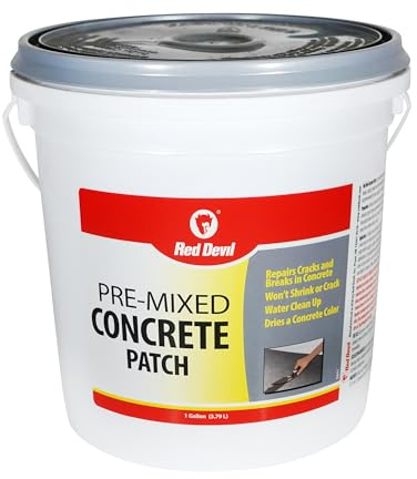 Red Devil 0641 Concrete Repair Patch, Cement Crack Filler, Pre-Mixed, 1 Gallon, Pack of 1, Gray, Made in USA
