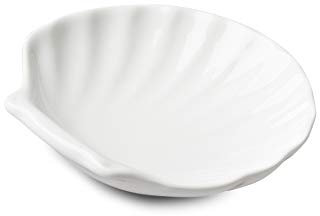 WM Bartleet & Sons 1750 T481 Plat de service traditionnel en porcelaine Motif coquillage Blanc 7,5 cm