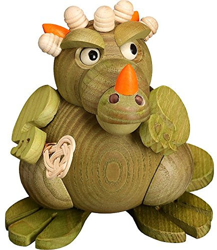 Seiffener Volkskunst | Kugelräucherfigur 11 cm | Räucherdrache | Räuchermännchen | Original Erzgebirge | 19061 | Mama