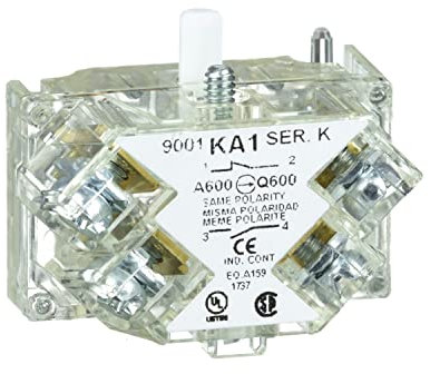 Schneider 9001KA1 Hilfsschalterblock mit Gesch. Klemmen, 9001K, 1W Standard, Silberlegierung