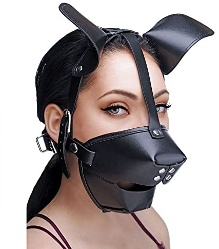 XR Brands Pup Puppy Play Hood and Breathable Ball Gag