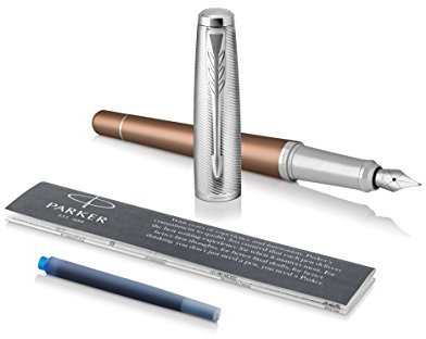 Parker Urban Fountain Pen, Premium Orange with Fine Nib and Blue Ink Refill, 1931625