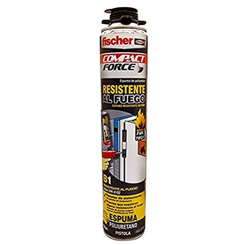 FISCHER, Espuma poliuretano antiincendios pistola para sellar juntas, aislamiento acústico y térmico, Fire stop bote 750 ml