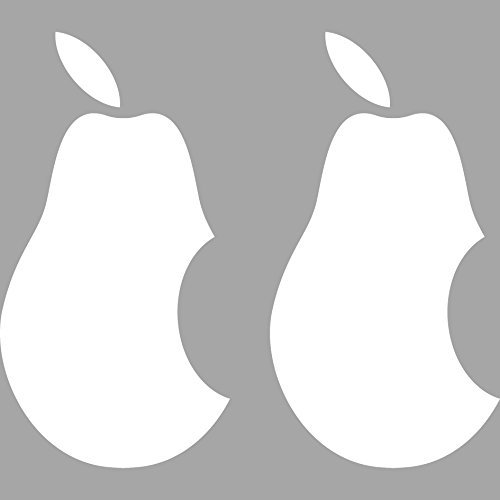 GreenIT 2 Aufkleber 10cm Birne mit Biss Handy Tablet Notebook Laptop Tattoo Deko Folie (weiß)