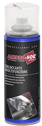 Ambro-Sol - S151 Sbloccante, Lubrificante a Grande Potere Sbloccante e Protettivo per Parti Meccaniche, Rimuove Ruggine e Ossidazioni, Spray in Banda Stagnata Riciclabile 200 mlY, marrone chiaro