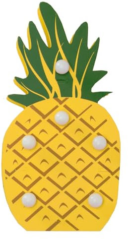 trendaffe Ananas Dekolampe aus Holz mit 6 LEDs - Dekolicht Dekoleuchte Stimmungslicht