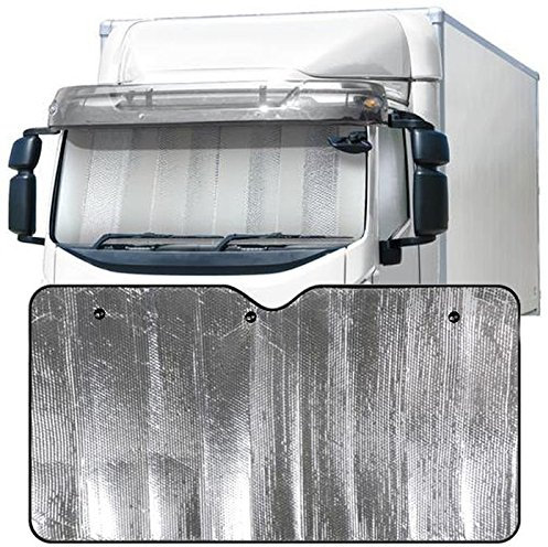 TRUCK DUCK® XXL Sonnenschutz Frontscheibe LKW Bus Transporter Wohnmobil Sonnenblende Reflex Fahrerhaus Windschutzscheibe Hitzeschutz 90cm x 180cm