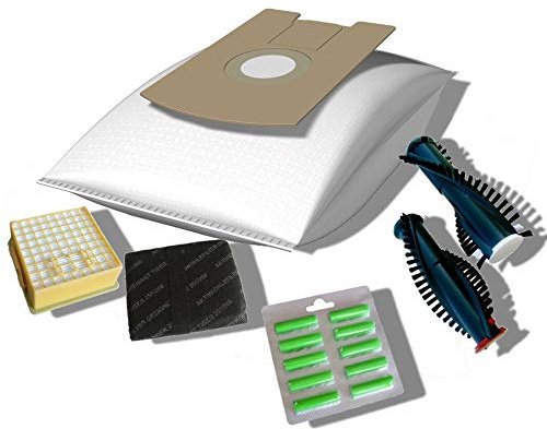 5 Staubsaugerbeutel + Hepafilter + Motorschutzfilter + Bürsten EB 360 + 10 Duft geeignet für Vorwerk Tiger 260, 265, 270 von Staubbeutel-Profi®