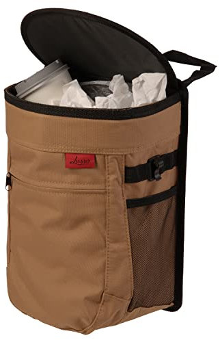 Lusso Gear Spill-Proof Car Trash Can, 2.5 Gallon Hanging Garbage Bin for Men and Women, Removable Liner, Storage Pockets, Keeps Automobile, Truck, Minivan & SUV Clean & Odor Free