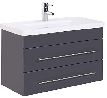 Posseik Badmöbelset Portus 800 Slimline Anthrazit Seidenglanz