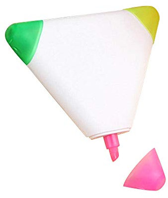 Dreifarbiger 3-in-1-Textmarker, dreieckig, Neon-Farbrevisionshilfe, für Schule und Hausaufgaben.